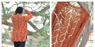 Leaf Lace Stitch Cardigan Free Crochet Pattern