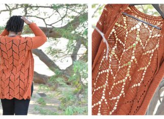 Leaf Lace Stitch Cardigan Free Crochet Pattern