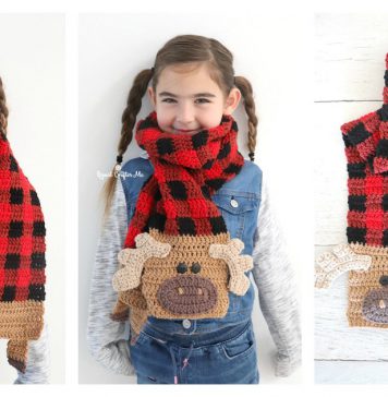 Plaid Moose Scarf Free Crochet Pattern