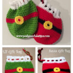 Santa and Elf Christmas Gift Bags Free Crochet Pattern and Video Tutorial