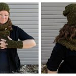 The Amphitrite Hat Cowl and Fingerless Gloves Set Free Crochet Pattern