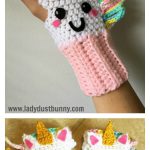 Unicorn Fingerless Gloves Free Crochet Pattern