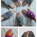 Ammonite Wrist Warmers or Fingerless Mitts Free Crochet Pattern