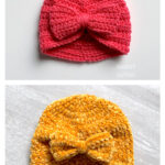 Baby Turban Hat with Bow Free Crochet Pattern