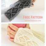 Faux Cables Fingerless Mitts Free Crochet Pattern