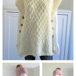 Faux Cable Poncho Free Crochet Pattern