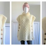 Faux Cable Poncho Free Crochet Pattern