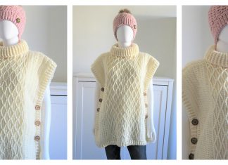 Faux Cable Poncho Free Crochet Pattern