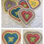 Granny Sweet Heart Coaster Free Crochet Pattern