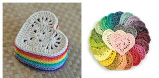 Heart Coaster Free Crochet Pattern and Paid