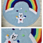 Love Bear Rainbow Baby Blanket Free Crochet Pattern