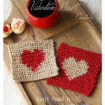 Valentine Heart Coasters Free Crochet Pattern