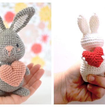 Valentine's Day Heart Bunny Free Crochet Pattern