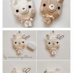 Bear and Rabbit EarPods Pouch Crochet Pattern