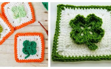 Clover Afghan Granny Square Free Crochet Pattern