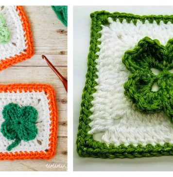 Clover Afghan Granny Square Free Crochet Pattern