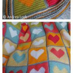 Colourful Heart Blanket Free Crochet Pattern