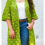 Diamond Kimono Cardigan Free Crochet pattern and Video Tutorial
