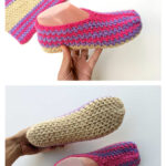 Flat Multi-Color Slipper Socks Free Crochet Pattern and Video Tutorial