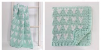 Modern Hearts Baby Blanket Free Crochet Pattern