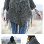 Seamless Fringed Poncho Free Crochet Pattern