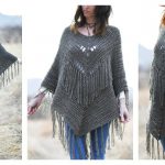 Seamless Fringed Poncho Free Crochet Pattern