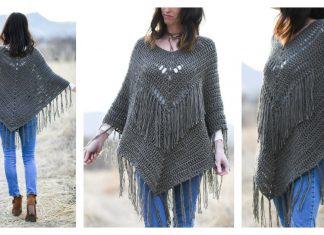 Seamless Fringed Poncho Free Crochet Pattern