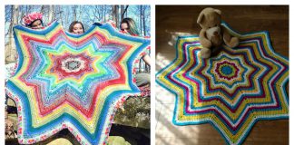 8 Point Star Blanket Free Crochet Pattern