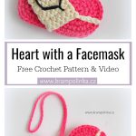 Heart with a Facemask Free Crochet Pattern and Video Tutorial