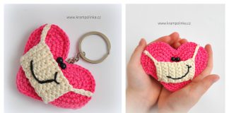 Heart with a Facemask Free Crochet Pattern and Video Tutorial