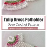 Tulip Stitch Dress Potholder Free Crochet Pattern