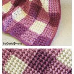 Crystal Waves Gingham Blanket Free Crochet Pattern and Video Tutorial