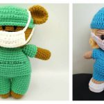 Doll with Face Mask Free Crochet Pattern