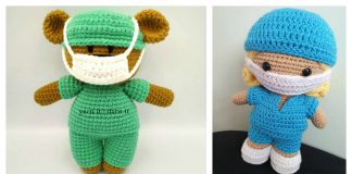 Doll with Face Mask Free Crochet Pattern