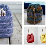 Drawstring Bucket Bag Free Crochet Pattern