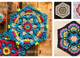 Flower Mandala Hexagon Free Crochet Pattern