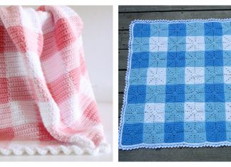 Gingham Blanket Free Crochet Pattern