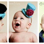 Mini Top Hat Headband Free Crochet Pattern