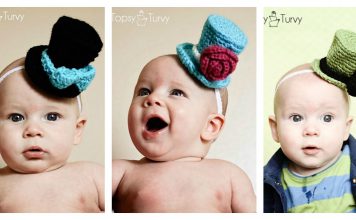 Mini Top Hat Headband Free Crochet Pattern