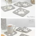 Paw Print Coasters Free Crochet Pattern