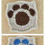 Paw Print Granny Square Free Crochet Pattern