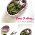 Baby Mouse in Moses Basket Playset Free Crochet Pattern