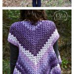 Crochet Striped Granny Stitch Caron Cakes Triangle Shawl