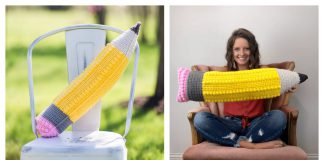 Pencil Pillow Free Crochet Pattern and Video Tutorial