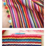 V Stitch Rainbow Blanket Free Crochet Pattern