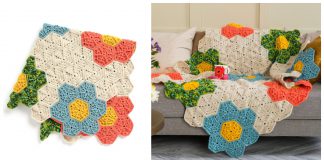 Flower Hexagon Blanket Free Crochet Pattern