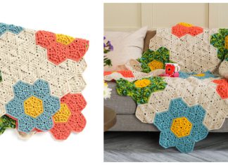 Flower Hexagon Blanket Free Crochet Pattern
