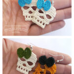 Halloween Skull Earrings Crochet Pattern