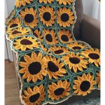 Sunflower Square Blanket Free Crochet Pattern