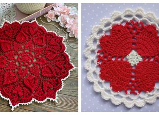 Hearts Around Doily Free Crochet Pattern